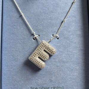 Silver Plated “E” Initial Necklace